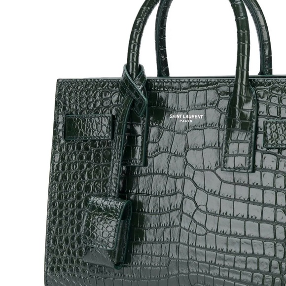 Saint Laurent Sac de Joir green crocodile - Picture 3 of 8